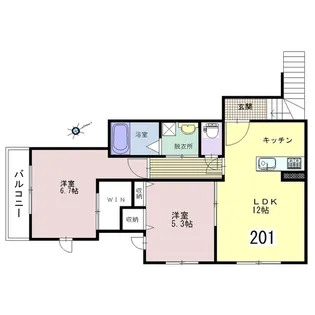 Ecrarge作草部【1階】の間取り