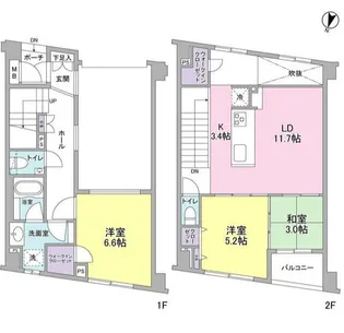 ソアラノーム碑文谷【1階】の間取り