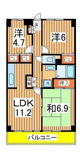 セザンつくし野【3階】の間取り