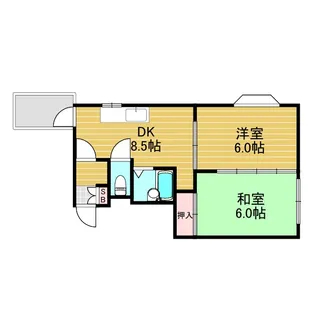 コンフォート片岡【4階】の間取り