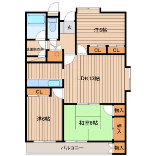リッツコート北仙台【1階】の間取り