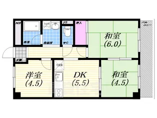 コーポ大社【1階】の間取り