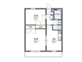 レオパレスヴィラ千塚【2階】の間取り