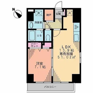 クレシア【5階】の間取り