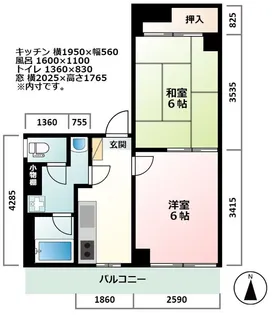 第二喜志コーポ【2階】の間取り