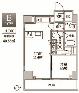 レジディア中延II【12階】の間取り