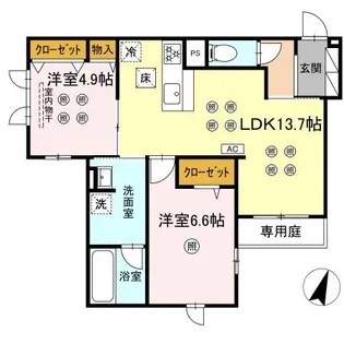 TORISIA STAGE 小郡駅南【1階】の間取り