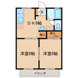 羽成ハイツA【2階】の間取り