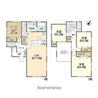埼玉県さいたま市岩槻区城町2【一戸建】の間取り