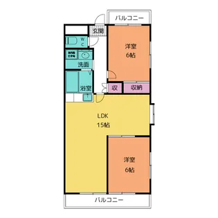 プランタン ドゥ【1階】の間取り