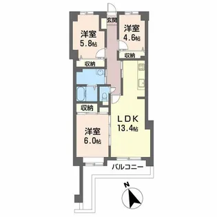 サーパス地吹園【1階】の間取り