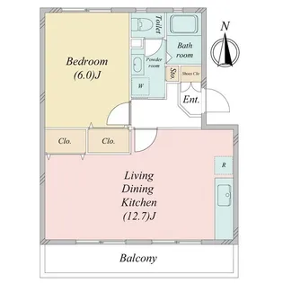 ポプラヶ丘コープ5号棟【4階】の間取り