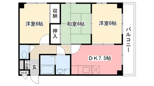兵庫県西宮市甲子園口3【マンション】の間取り