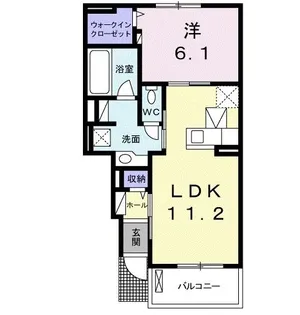 シャン・デ・コロール【1階】の間取り