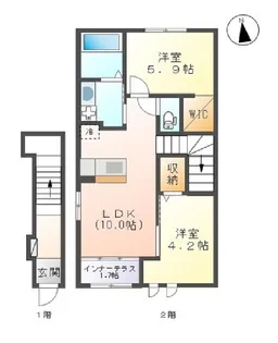 ホームガーデン二番谷地VI【2階】の間取り