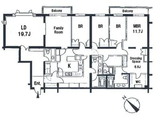 オークヒルス【3階】の間取り