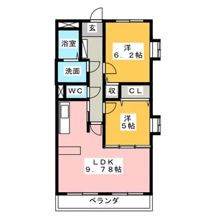 クレセール ヴァンブ【1階】の間取り