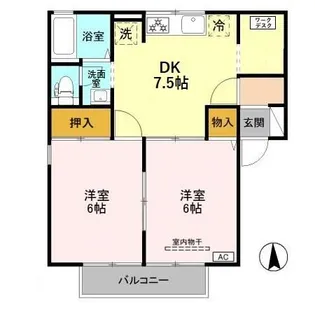 群馬県高崎市石原町【アパート】の間取り