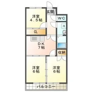 エヌタス西河渡 A棟【3階】の間取り