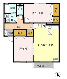 山形県山形市高堂1【アパート】の間取り