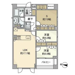 東京都目黒区八雲3【マンション】の間取り