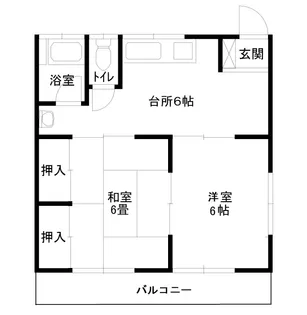 コーポ一寸木【2階】の間取り