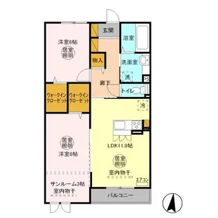 ラ・ドルチェヴィータ【2階】の間取り