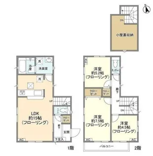 東京都府中市美好町3【一戸建】の間取り