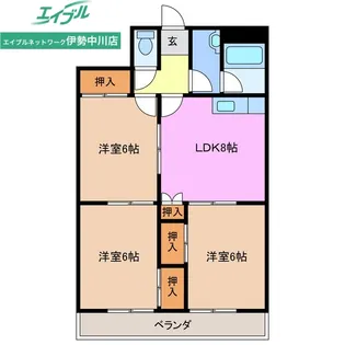 ラルーシア高茶屋A【1階】の間取り