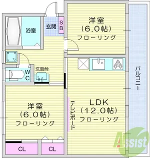 クローバーヒルマンション【4階】の間取り
