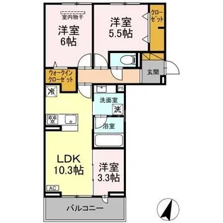 リシェスみのり台 A・B・C A棟【2階】の間取り