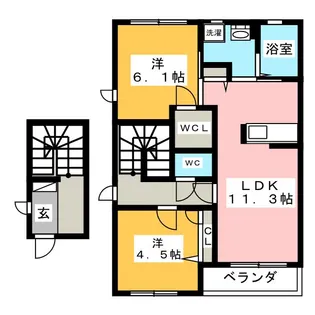 フォロロマーノ・ゆき【2階】の間取り