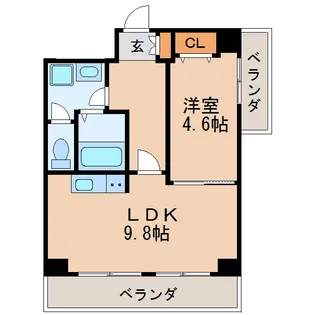 1LDKの間取り画像