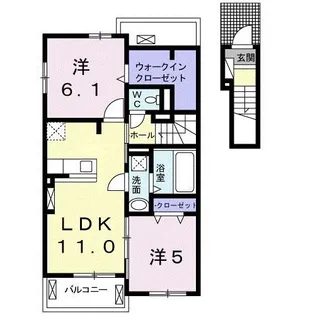 2LDKの間取り画像