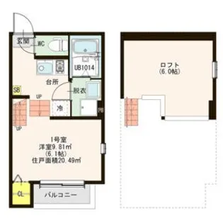 ハーモニーテラス小幡常燈【1階】の間取り