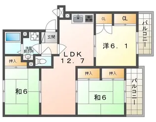 トリヴァンベール星田【2階】の間取り