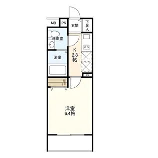 ウェルスクエアイズム初台【2階】の間取り
