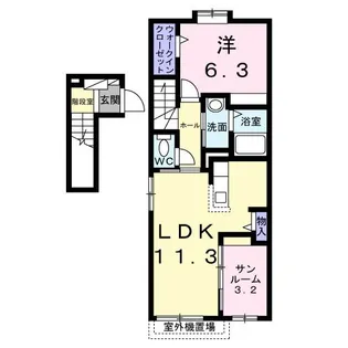 シエラブルーK【2階】の間取り