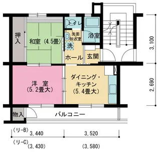 UR徳力【4階】の間取り