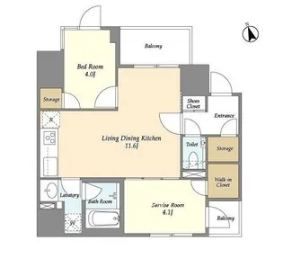 KDXレジデンス八丁堀【7階】の間取り