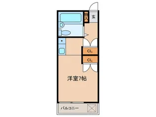 ベルシェ祖師谷【1階】の間取り