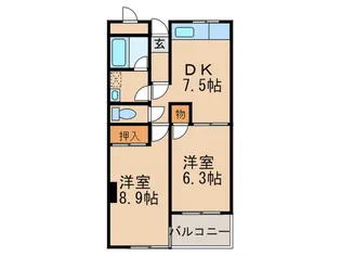 フォンティーヌナウ【3階】の間取り
