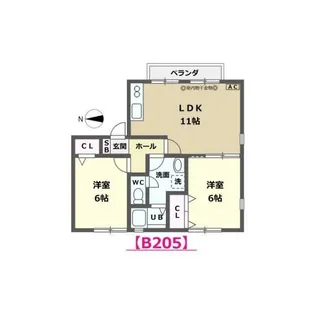 トゥインクル宮田B【2階】の間取り