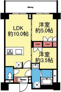 ディームス横濱神之木台【2階】の間取り