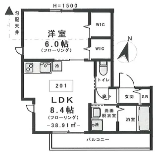 ジェミニ・サウス【2階】の間取り