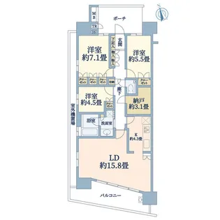 モデラ・ピークス戸塚【10階】の間取り
