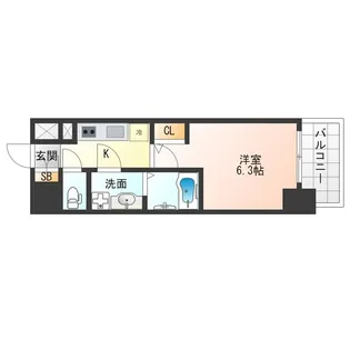 JMFレジデンス海老江(エスリードレジデンス大阪福島シティクロス)【3階】の間取り