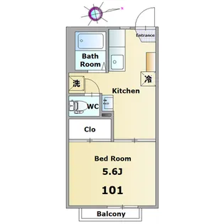 コーポ北【1階】の間取り
