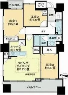 ライオンズ札幌大通グランフォート【9階】の間取り