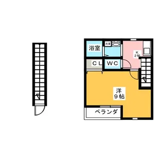 サンシアルザ新地【2階】の間取り